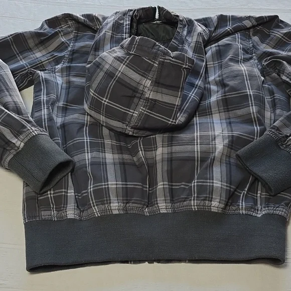 H&M Boys Plaid Hooded Jacket Boys Size 9-10 - Picture 11 of 13